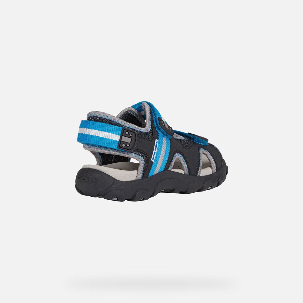 Geox Sandals Black/Blue Strada - Geox Boys Shoes - FHAGNZ425